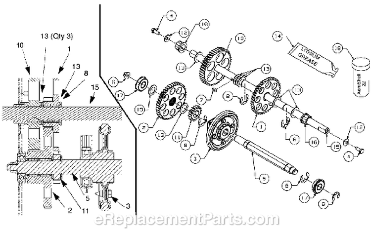 Page B Diagram and Parts List for 31AE6GLF701 2005 Yard Man Snow Blower
